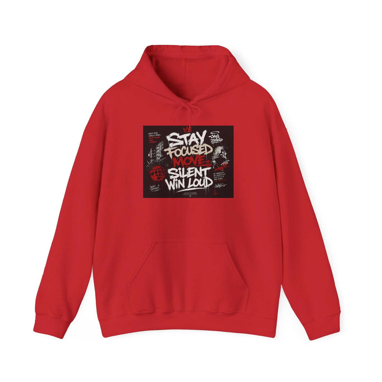 Motivational Hoodie - "Stay Focused, Move Silent, Win Loud" Graphic Sweatshirt