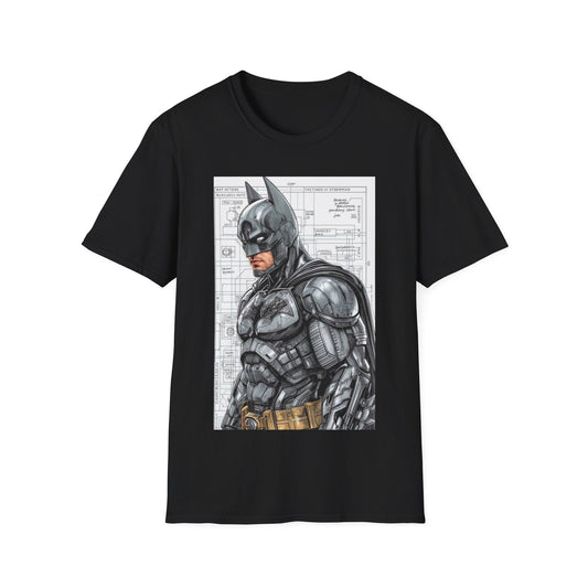 Black DAM BRAND® Hero Tee with graphic comic-inspired Batman design and soft breathable fabric.