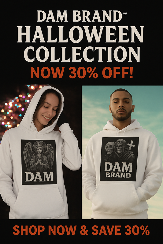 👻 Unveil the Dark Side of Streetwear: DAM BRAND® Halloween Collection – Now 30% Off! 🎃