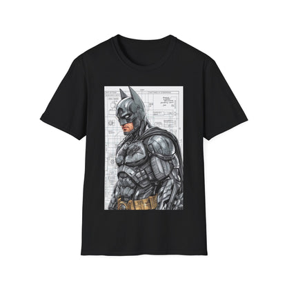 Black DAM BRAND® Hero Tee with graphic comic-inspired Batman design and soft breathable fabric.